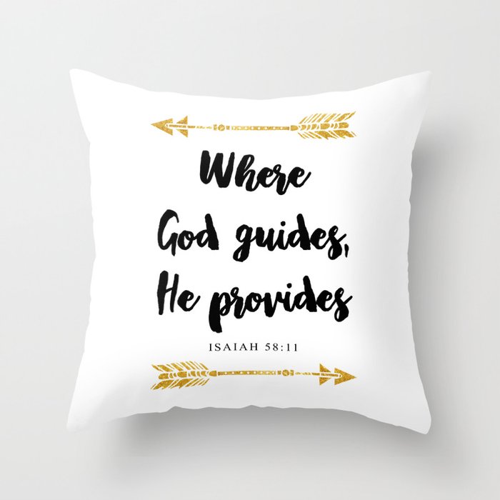 Isaiah 58:11 Bible Verse Throw Pillow