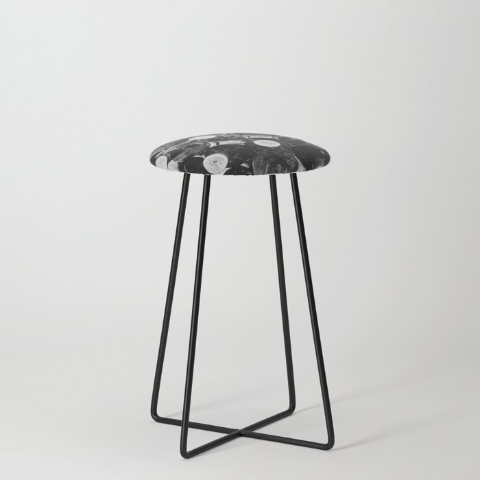 Black Wine Bottles Picture Counter Stool