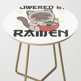 Powered By Ramen Cute Cat Eats Ramen Siamese Cat Side Table
