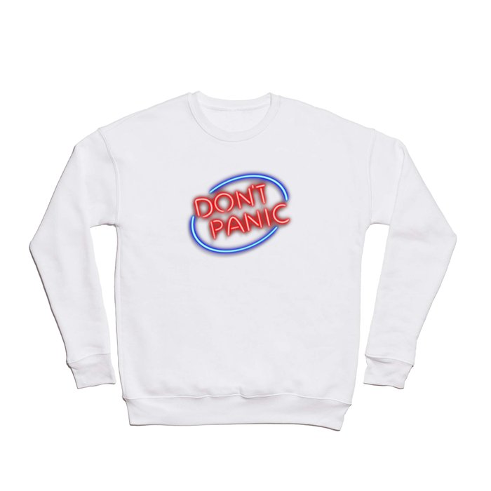 Hitchhiker's Guide - "Don't Panic" Neon Sign Crewneck Sweatshirt