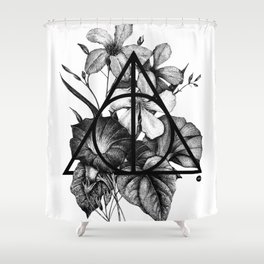 black flowers Shower Curtain