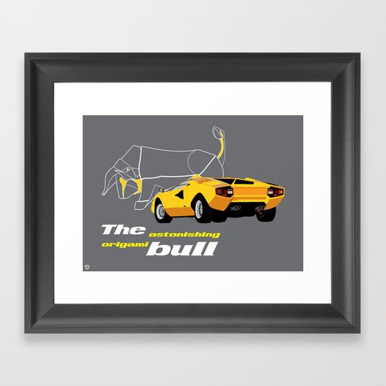 Origami Bull Framed Art Print
