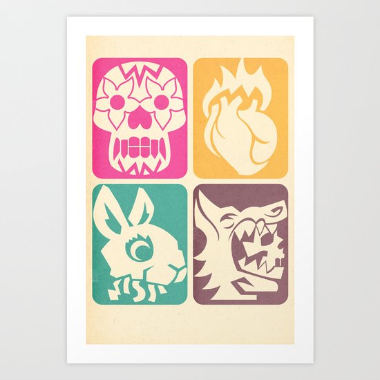FEEDING GROUND 4 Icons Art Print