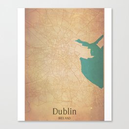 Dublin vintage map Canvas Print