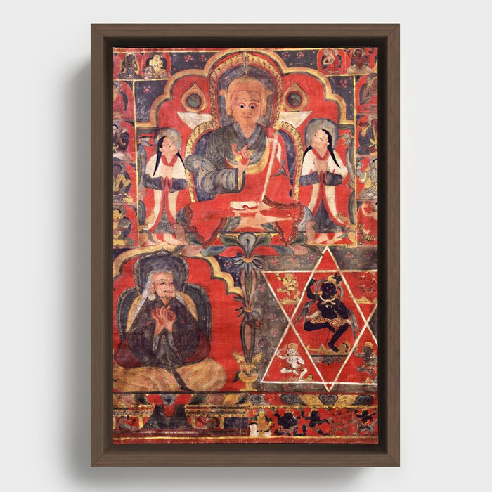 Tibetan Buddhist Padmasambhava Mandala 1300s Framed Canvas