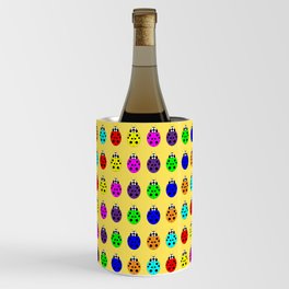 Ladybug Pattern (Yellow Background)  Wine Chiller