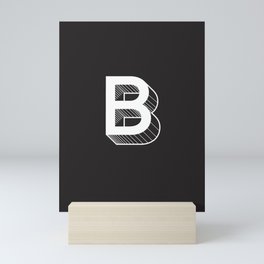 Black Background w White Letter B Mini Art Print