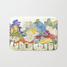 Trees, Long Row Bath Mat | Landscape, Forest, Colorful, Bright, Brightcolors, Modern, Giftsforher, Painting, Tree, Homedecor 