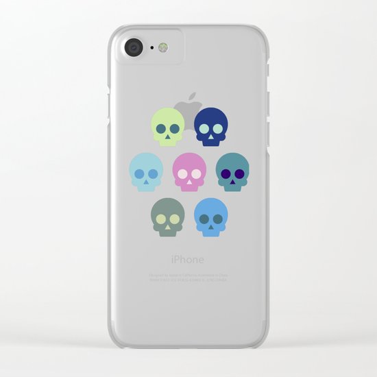 Colorful Skull Cute Pattern Clear iPhone Case