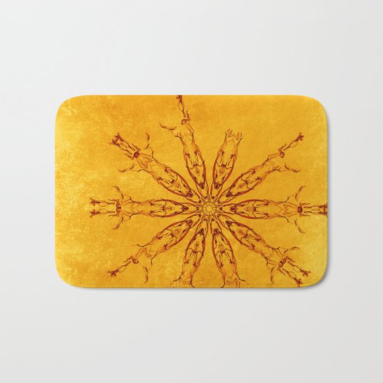 Smoke flowers on textured yellow Bath Mat