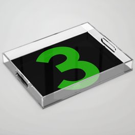 Number 3 (Green & Black) Acrylic Tray