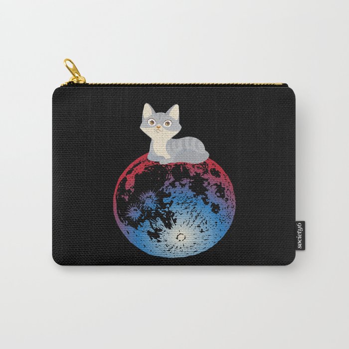 Moon Full Moon Cat Space Carry-All Pouch