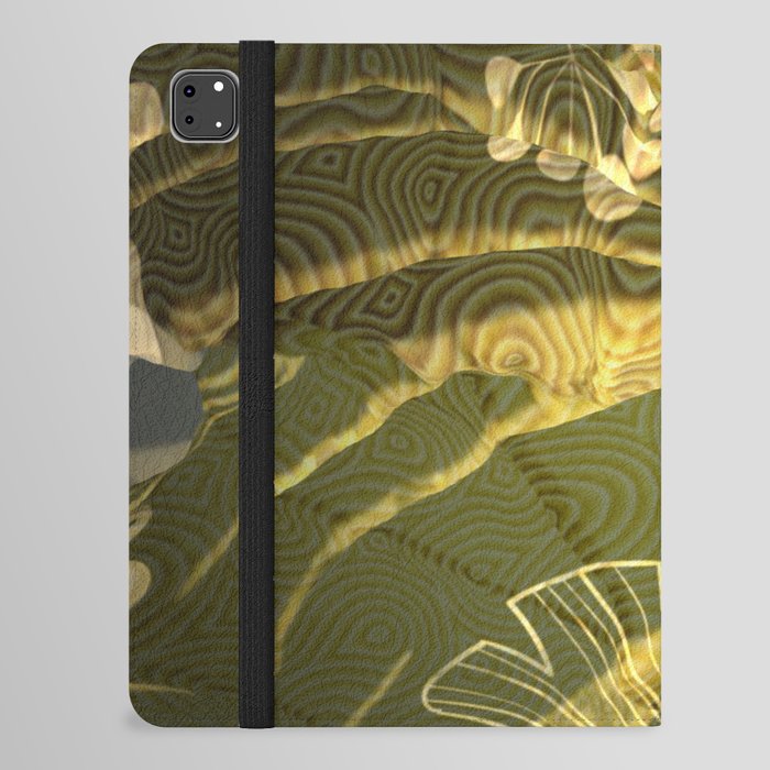 Olive and Yellow BOHO Botanical Abstract iPad Folio Case