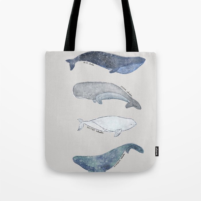 Watercolour whales  Tote Bag