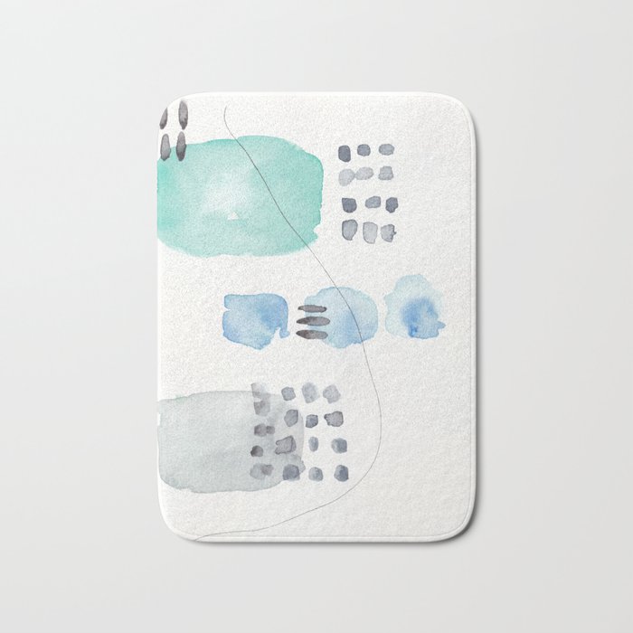 180805 Subtle Confidence 14| Colorful Abstract |Modern Watercolor Art Bath Mat