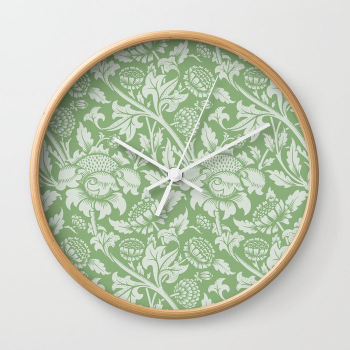 Vintage William Morris Chrysanthemum  Floral Pattern Wall Clock