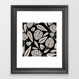 Monstera beige and black Framed Art Print