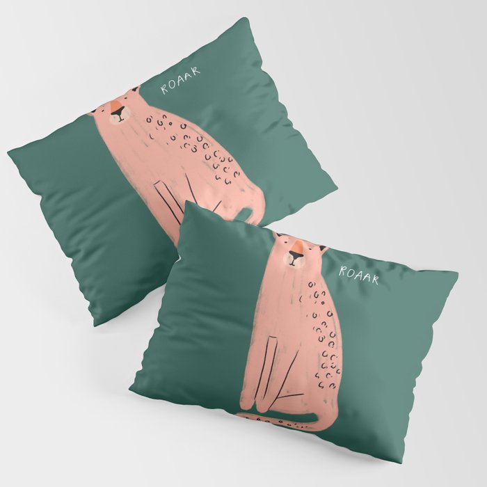 Cute Coral Leopard Pillow Sham