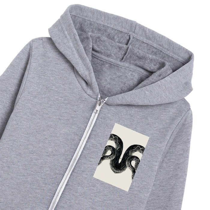 Snake 2 symmetry, collection, black and white, bw, set Kids Zip Hoodie