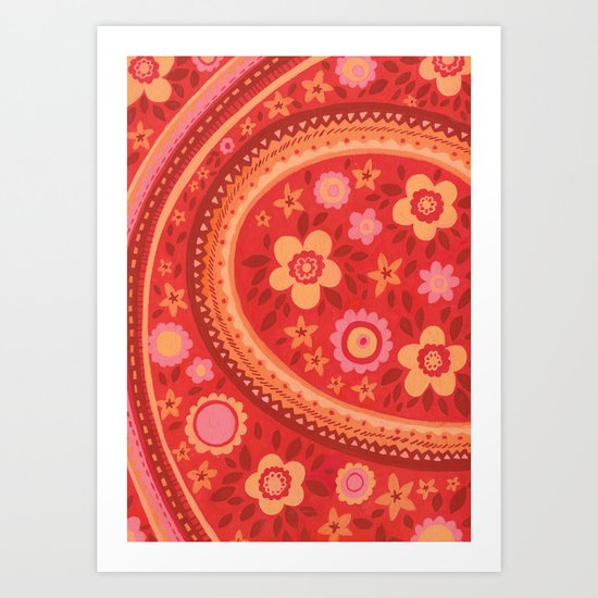Bright Red Flowers Art Print