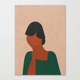 Woman Thinking - Boho Art Illustration Canvas Print