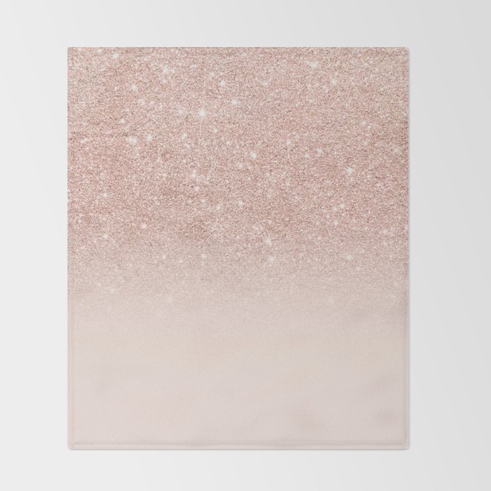 Rose gold faux glitter pink ombre color block Decke