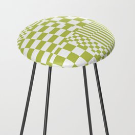 Glitchy Checkers // Apple Blossom Counter Stool
