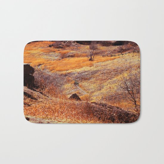 Valley in orange Bath Mat