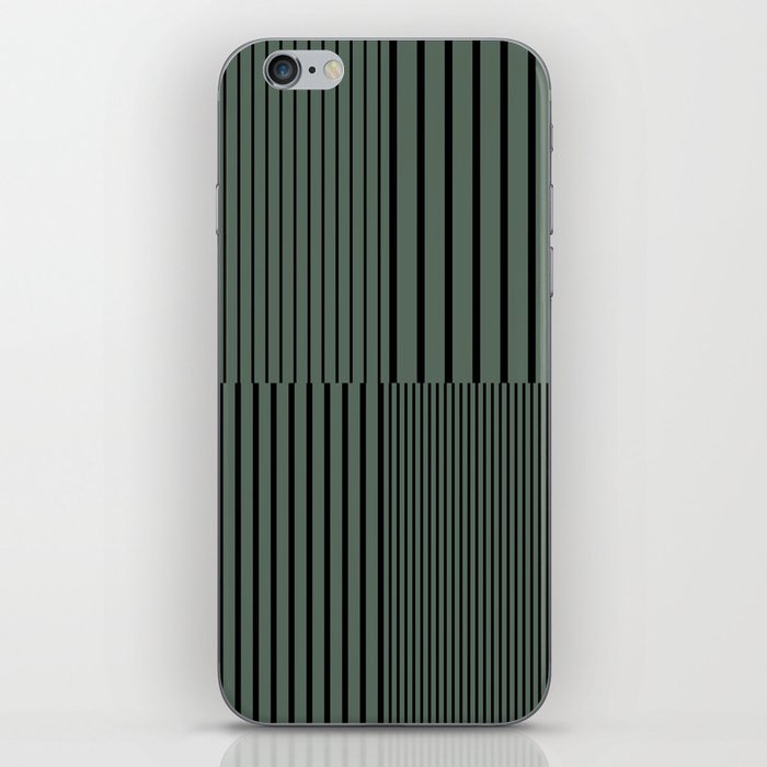 Stripes Pattern and Lines 16 in Sage Green iPhone Skin
