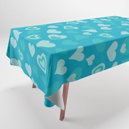 Turquoise sweet love hearts  Tablecloth