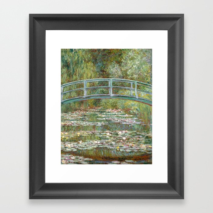 Monet - Bridge over a Pond of Water Lilies, 1899 - Painting Framed Art Print