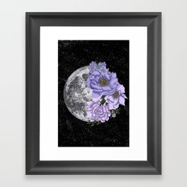 Moon Abloom in Lavendar and Periwinkle Framed Art Print