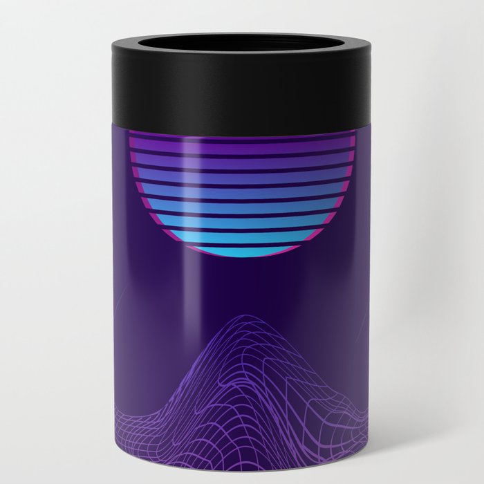 Minimalist Synthwave Midnight Can Cooler