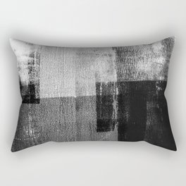 Black and White Minimalist Industrial Abstract Rectangular Pillow