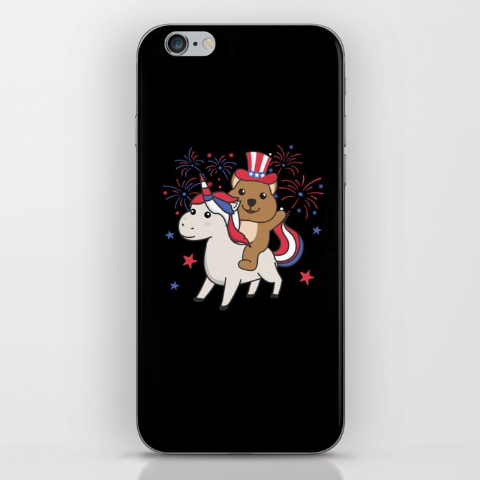 Quokka With Unicorn For Fourth Of July Fireworks iPhone Skin