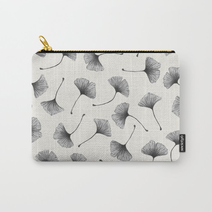 Ginkgo Leaves Cream Carry-All Pouch