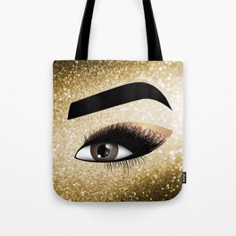 Gold Lashes Eye Tote Bag