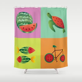 Watermelon Mix Shower Curtain