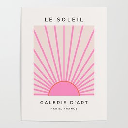Le Soleil | 01 - Retro Sun Print Pink Aesthetic Preppy Decor Modern Abstract Sunshine Poster