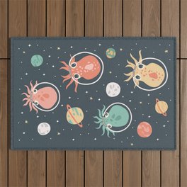 Squids in Space Outdoor Rug