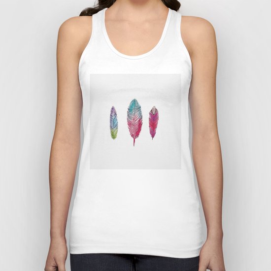 watercolor feathers Unisex Tank Top