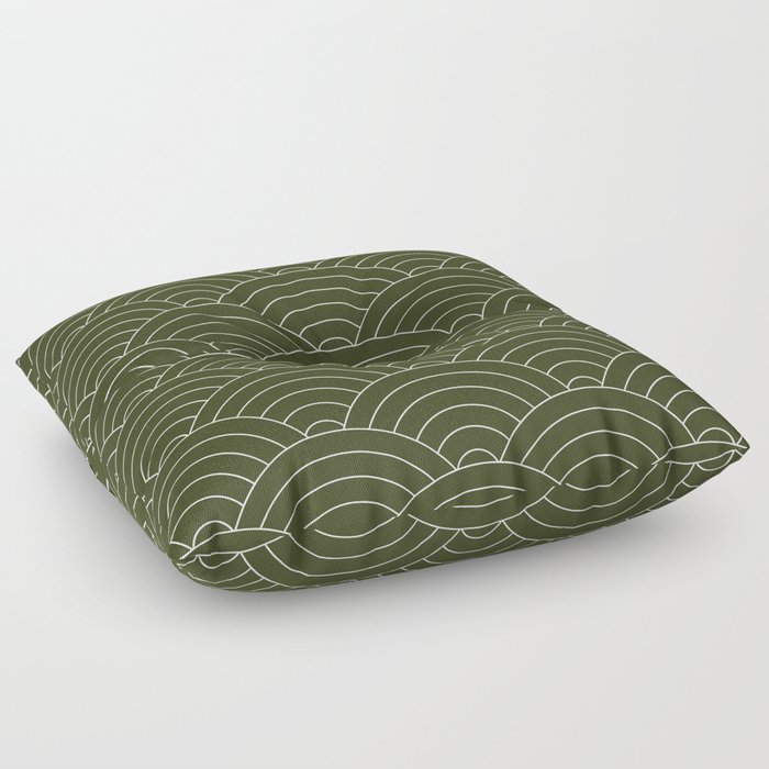 Waves (Olive) Floor Pillow