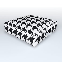 Houndstooth (Black & White Pattern) Outdoor Floor Cushion