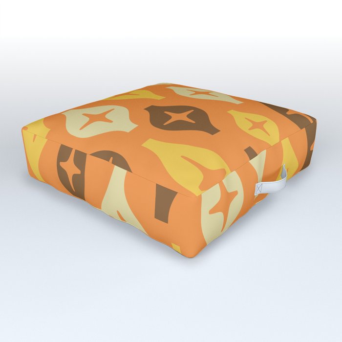 Floating Lanterns 639 Orange Brown and Yellow Outdoor Floor Cushion