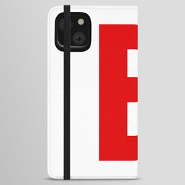 Letter E (Red & White) iPhone Wallet Case