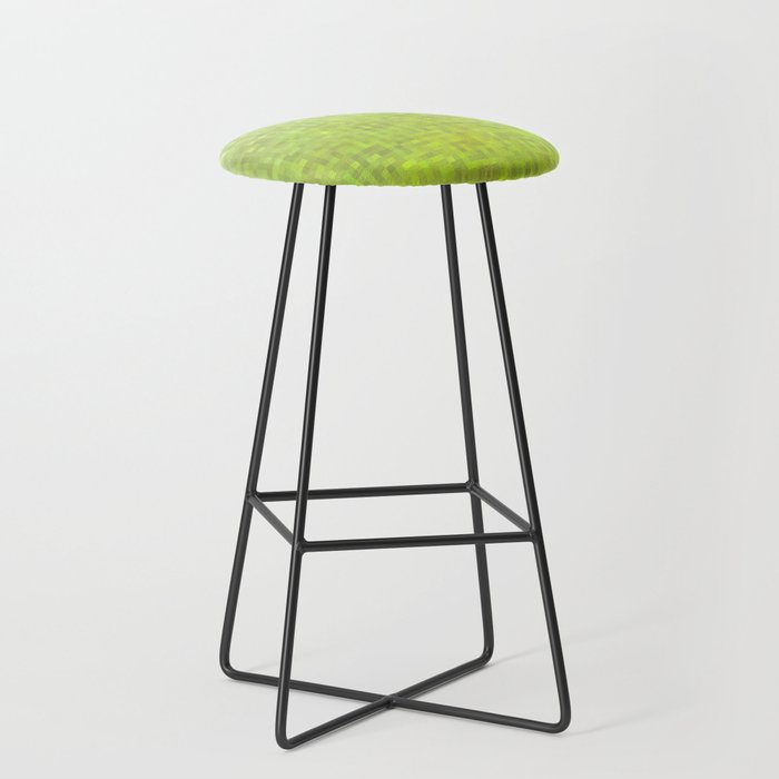 graphic design geometric pixel square pattern abstract in green Bar Stool