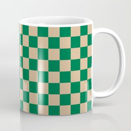 Tan Brown and Cadmium Green Checkerboard Coffee Mug
