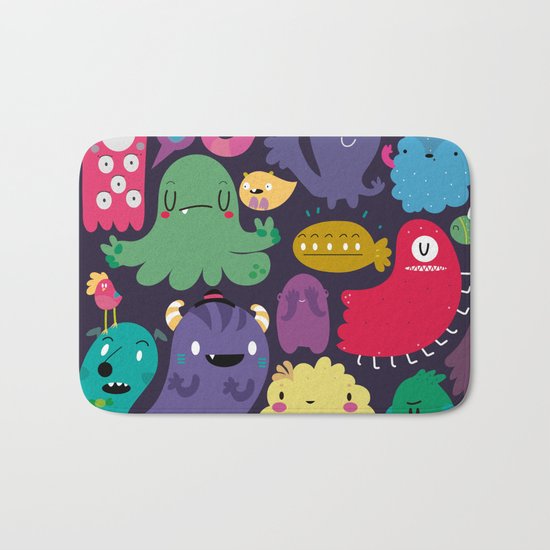 Colorful creatures Bath Mat