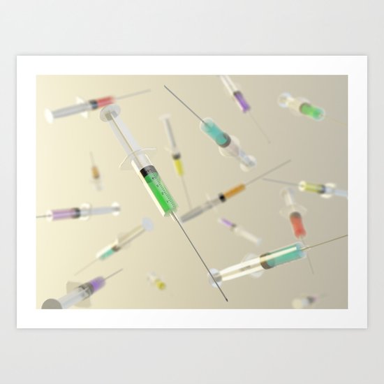 Syringe frenzy Art Print