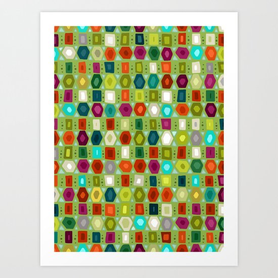hex strip green Art Print